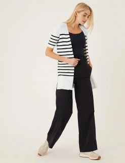 Discount 🎁 M&S Collection Cardigans Striped Edge To Edge Relaxed Cardigan 🎁
