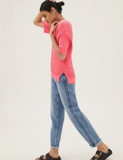 Discount 🔔 M&S Collection Jumpers Ribbed V-Neck Relaxed Knitted Top 🔥 -New In Womens Sales 2022 SD 01 T38 5778 CJ X EC 1