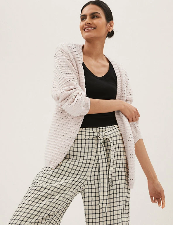 Top 10 ๐ M&S Collection Cardigans Pure Cotton Textured Edge To Edge Cardigan ๐งจ 3 Top 10 ๐ M&S Collection Cardigans Pure Cotton Textured Edge To Edge Cardigan ๐งจ - Image 3