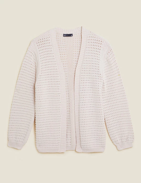 Top 10 ๐ M&S Collection Cardigans Pure Cotton Textured Edge To Edge Cardigan ๐งจ 2 Top 10 ๐ M&S Collection Cardigans Pure Cotton Textured Edge To Edge Cardigan ๐งจ - Image 2