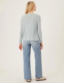 Budget 🥰 M&S Collection Cardigans Edge To Edge Relaxed Cardigan With Linen 🌟 -New In Womens Sales 2022 SD 01 T38 8557 WO X EC 3