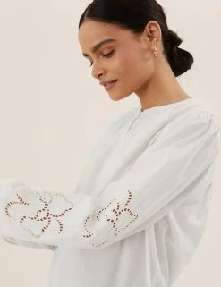 Outlet ๐ฅฐ M&S Collection ๐ Shirts & Blouses Pure Cotton Crew Neck Puff Sleeve Blouse ๐งจ 13 Outlet ๐ฅฐ M&S Collection ๐ Shirts & Blouses Pure Cotton Crew Neck Puff Sleeve Blouse ๐งจ -New In Womens Sales 2022 SD 01 T41 1046X K1 X EC 1