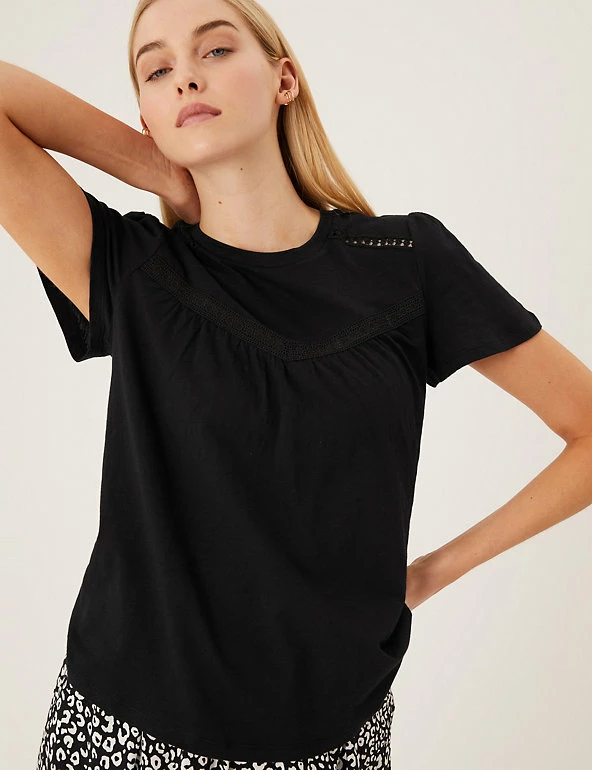 Best Pirce β M&S Collection Women Pure Cotton Broderie Short Sleeve Top π₯° 6 Best Pirce β M&S Collection Women Pure Cotton Broderie Short Sleeve Top π₯° - Image 6