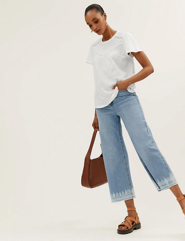 Best Pirce β M&S Collection Women Pure Cotton Broderie Short Sleeve Top π₯° 4 Best Pirce β M&S Collection Women Pure Cotton Broderie Short Sleeve Top π₯° - Image 4