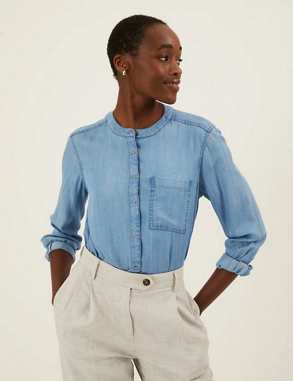 Best Sale 𧨠M&S Collection π Shirts & Blouses Pure Tencelβ’ Regular Fit Long Sleeve π Shirt π 1 Best Sale 𧨠M&S Collection π Shirts & Blouses Pure Tencelβ’ Regular Fit Long Sleeve π Shirt π