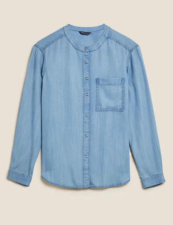 Best Sale 𧨠M&S Collection π Shirts & Blouses Pure Tencelβ’ Regular Fit Long Sleeve π Shirt π 2 Best Sale 𧨠M&S Collection π Shirts & Blouses Pure Tencelβ’ Regular Fit Long Sleeve π Shirt π - Image 2