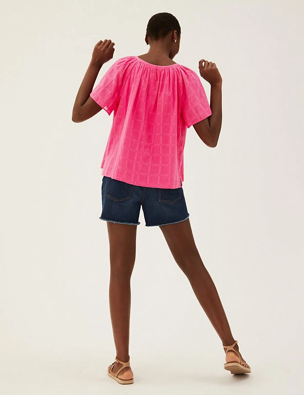 Best deal 🎉 M&S Collection 👕 Shirts & Blouses Pure Cotton Tie Neck Regular Fit Blouse 😉 16 Best deal 🎉 M&S Collection 👕 Shirts & Blouses Pure Cotton Tie Neck Regular Fit Blouse 😉 - Image 16