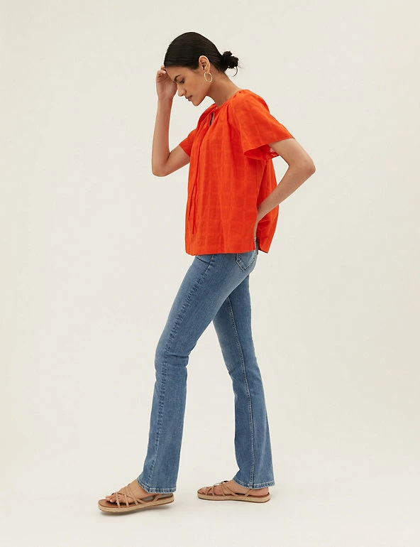 Best deal 🎉 M&S Collection 👕 Shirts & Blouses Pure Cotton Tie Neck Regular Fit Blouse 😉 6 Best deal 🎉 M&S Collection 👕 Shirts & Blouses Pure Cotton Tie Neck Regular Fit Blouse 😉 - Image 6