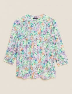 Wholesale ✔️ M&S Collection 👕 Shirts & Blouses Floral Button Detail 3/4 Sleeve Blouse 🔔 -New In Womens Sales 2022 SD 01 T41 5187W ZZ X EC 90