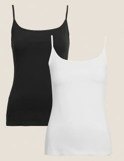 Best reviews of ๐ M&S Collection 2 Pack Cotton Rich Fitted Cami Tops ๐