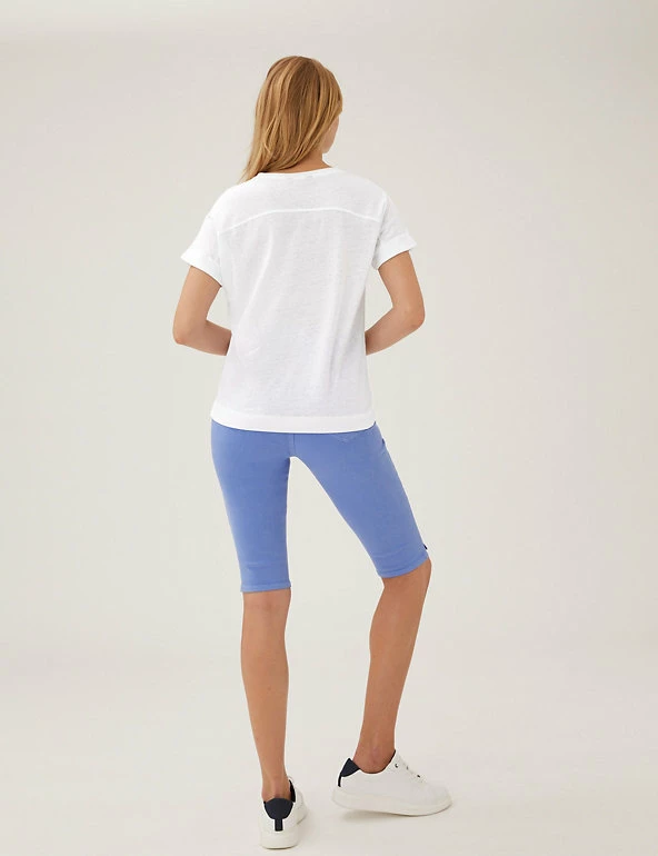 Best Pirce 🔔 M&S Collection Women Linen Rich Crew Neck T-Shirt ❤️ 5 Best Pirce 🔔 M&S Collection Women Linen Rich Crew Neck T-Shirt ❤️ - Image 5