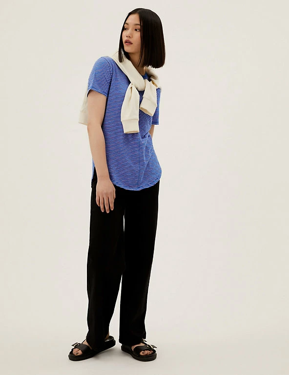 Coupon π M&S Collection Women Pure Cotton Striped Longline T-Shirt π 1 Coupon π M&S Collection Women Pure Cotton Striped Longline T-Shirt π