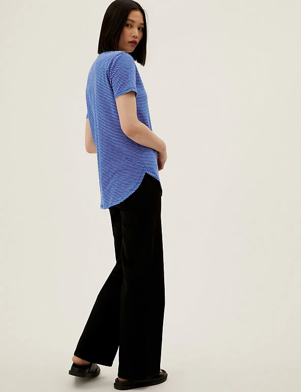 Coupon π M&S Collection Women Pure Cotton Striped Longline T-Shirt π 4 Coupon π M&S Collection Women Pure Cotton Striped Longline T-Shirt π - Image 4