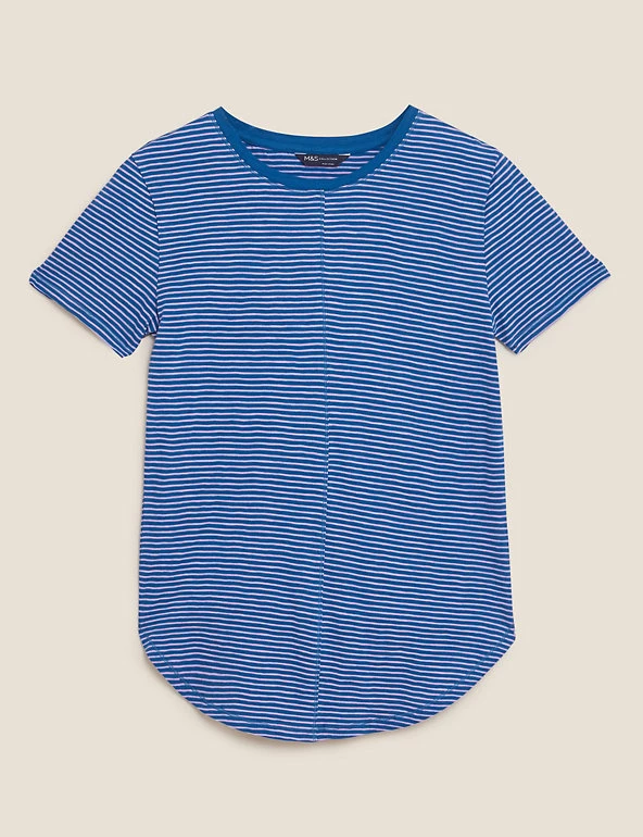 Coupon π M&S Collection Women Pure Cotton Striped Longline T-Shirt π 2 Coupon π M&S Collection Women Pure Cotton Striped Longline T-Shirt π - Image 2