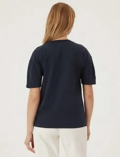 Hot Sale 🎁 M&S Collection Pure Cotton Women Slogan T-Shirt 👍 -New In Womens Sales 2022 SD 01 T41 6369C F4 X EC 3