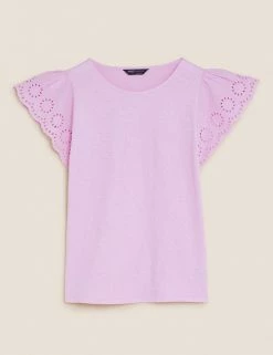 Buy 🥰 M&S Collection Vests Pure Cotton Embroidered Sleeveless Vest ❤️ -New In Womens Sales 2022 SD 01 T41 6379C IN X EC 90