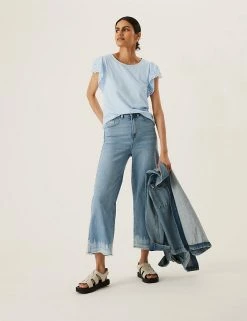 Buy 🥰 M&S Collection Vests Pure Cotton Embroidered Sleeveless Vest ❤️ -New In Womens Sales 2022 SD 01 T41 6379C QE X EC 3