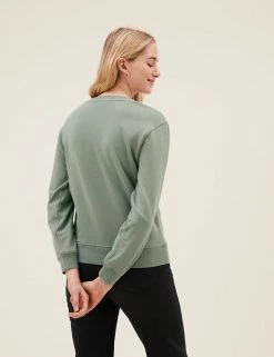 Best reviews of 😀 M&S Collection Sweatshirts Pure Cotton Embroidered Sweatshirt 👍 -New In Womens Sales 2022 SD 01 T41 6385C DW X EC 2