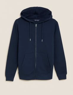 Brand new 😍 M&S Collection Tops Pure Cotton Zip Up Hoodie 🌟 -New In Womens Sales 2022 SD 01 T41 6386C F0 X EC 90
