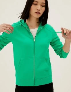 Brand new 😍 M&S Collection Tops Pure Cotton Zip Up Hoodie 🌟 -New In Womens Sales 2022 SD 01 T41 6386C F5 X EC 0