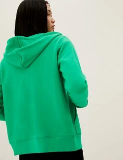 Brand new 😍 M&S Collection Tops Pure Cotton Zip Up Hoodie 🌟 -New In Womens Sales 2022 SD 01 T41 6386C F5 X EC 2