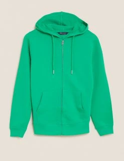 Brand new 😍 M&S Collection Tops Pure Cotton Zip Up Hoodie 🌟 -New In Womens Sales 2022 SD 01 T41 6386C F5 X EC 90