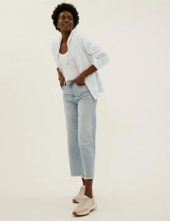 Brand new 😍 M&S Collection Tops Pure Cotton Zip Up Hoodie 🌟 -New In Womens Sales 2022 SD 01 T41 6386C UT X EC 1