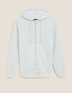 Brand new 😍 M&S Collection Tops Pure Cotton Zip Up Hoodie 🌟 -New In Womens Sales 2022 SD 01 T41 6386C UT X EC 90