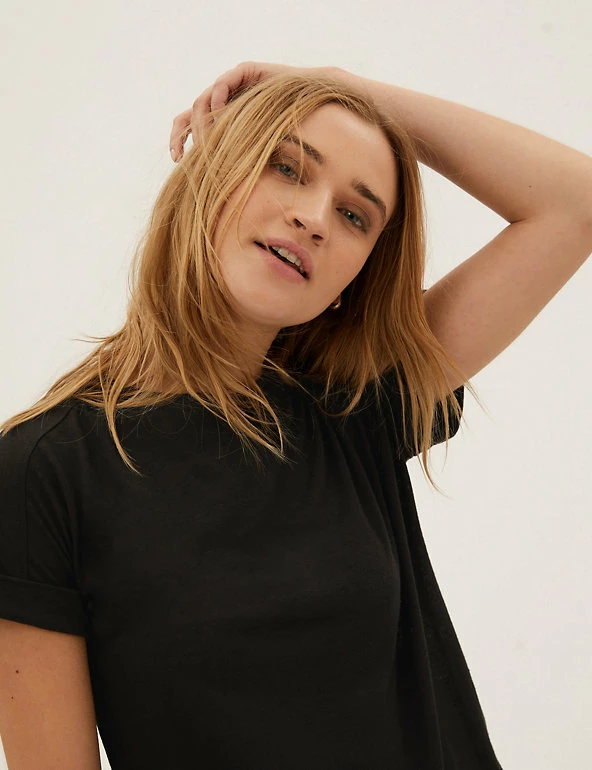 Deals ⭐ M&S Collection Women Rich Crew Neck T-Shirt 🌟 3 Deals ⭐ M&S Collection Women Rich Crew Neck T-Shirt 🌟 - Image 3