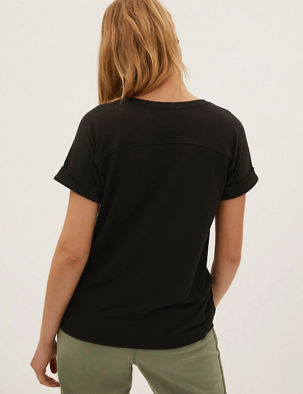 Deals ⭐ M&S Collection Women Rich Crew Neck T-Shirt 🌟 4 Deals ⭐ M&S Collection Women Rich Crew Neck T-Shirt 🌟 - Image 4