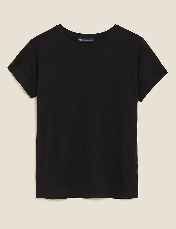 Deals ⭐ M&S Collection Women Rich Crew Neck T-Shirt 🌟 2 Deals ⭐ M&S Collection Women Rich Crew Neck T-Shirt 🌟 - Image 2