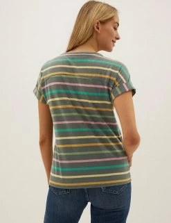 Brand new π M&S Collection T-shirts Striped Crew Neck T-Shirt With Linen π 9 Brand new π M&S Collection T-shirts Striped Crew Neck T-Shirt With Linen π -New In Womens Sales 2022 SD 01 T41 6663C KA X EC 3
