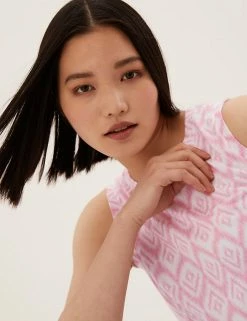 Top 10 ✔️ M&S Collection Vests Printed Crew Neck Sleeveless Vest Top 🛒 -New In Womens Sales 2022 SD 01 T41 6913 A4 X EC 0