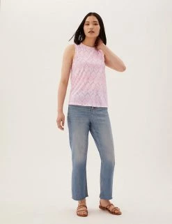 Top 10 ✔️ M&S Collection Vests Printed Crew Neck Sleeveless Vest Top 🛒 -New In Womens Sales 2022 SD 01 T41 6913 A4 X EC 3