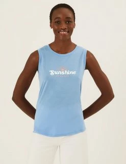 Top 10 ✔️ M&S Collection Vests Printed Crew Neck Sleeveless Vest Top 🛒 -New In Womens Sales 2022 SD 01 T41 6913 E4 X EC 2