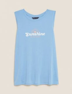 Top 10 ✔️ M&S Collection Vests Printed Crew Neck Sleeveless Vest Top 🛒 -New In Womens Sales 2022 SD 01 T41 6913 E4 X EC 90