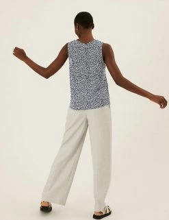 Top 10 ✔️ M&S Collection Vests Printed Crew Neck Sleeveless Vest Top 🛒 -New In Womens Sales 2022 SD 01 T41 6913 F4 X EC 3