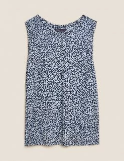 Top 10 ✔️ M&S Collection Vests Printed Crew Neck Sleeveless Vest Top 🛒 -New In Womens Sales 2022 SD 01 T41 6913 F4 X EC 90