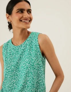 Top 10 ✔️ M&S Collection Vests Printed Crew Neck Sleeveless Vest Top 🛒 -New In Womens Sales 2022 SD 01 T41 6913 J4 X EC 1