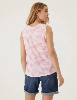 Top 10 ✔️ M&S Collection Vests Printed Crew Neck Sleeveless Vest Top 🛒 -New In Womens Sales 2022 SD 01 T41 6913 P4 X EC 3