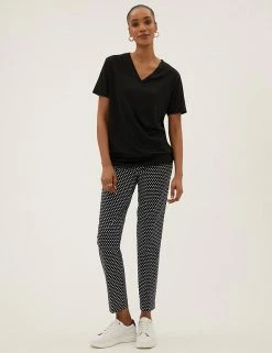 Cheapest 🧨 M&S Collection Women V-Neck Longline T-Shirt 🎉 -New In Womens Sales 2022 SD 01 T41 6916 Y0 X EC 2