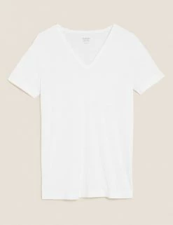 Cheapest 🧨 M&S Collection Women V-Neck Longline T-Shirt 🎉 -New In Womens Sales 2022 SD 01 T41 6916 Z0 X EC 90