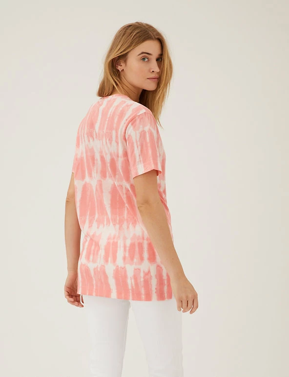 Coupon ⌛ M&S Collection Women Tie Dye V-Neck Relaxed Longline T-Shirt ✔️ 5 Coupon ⌛ M&S Collection Women Tie Dye V-Neck Relaxed Longline T-Shirt ✔️ - Image 5