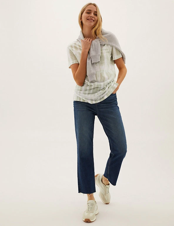 Coupon ⌛ M&S Collection Women Tie Dye V-Neck Relaxed Longline T-Shirt ✔️ 6 Coupon ⌛ M&S Collection Women Tie Dye V-Neck Relaxed Longline T-Shirt ✔️ - Image 6