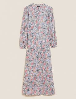 Deals 😉 M&S Collection 👗 Dresses Cotton Blend Ditsy Floral Maxi Tiered 👗 Dress 😀