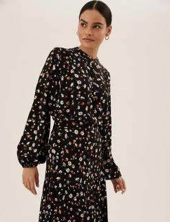 Best Sale 😍 M&S Collection 👗 Skirts Printed Maxi Tiered 👗 Skirt ⭐ -New In Womens Sales 2022 SD 01 T42 2011V Y4 X EC 1