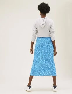 Cheapest 🤩 M&S Collection 👗 Skirts Printed Pleated Midi A-Line 👗 Skirt 💯 -New In Womens Sales 2022 SD 01 T42 2806 E4 X EC 3