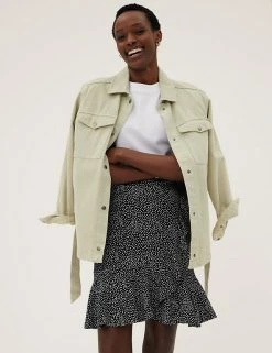 Coupon 😍 M&S Collection 👗 Skirts Polka Dot Ruffle Mini Wrap 👗 Skirt 😀