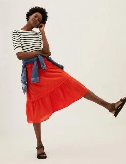Brand new 🔥 M&S Collection 👗 Skirts Pure Cotton Midaxi Tiered 👗 Skirt 💯