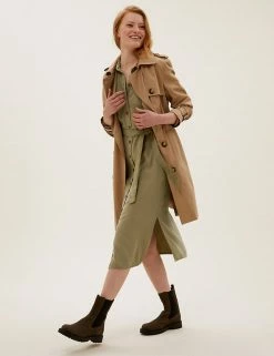 Brand new ⌛ M&S Collection 👗 Dresses Pure Tencel™ Belted Midi 👕 Shirt 👗 Dress 💯 -New In Womens Sales 2022 SD 01 T42 4485 KH X EC 0